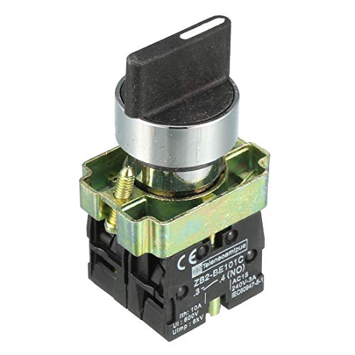 sourcing map AC 600 V 10 A 3 Position Selector Locking Action 2 NO DPST Rotary Switch de von sourcing map