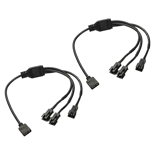 sourcing map ARGB Verteiler 5V 3Pin an SM 3Pin Stecker 1 bis 3 Verlängerung Kabel Adapter Anschluss Ansprechbar für PC Lüfterleistung Computergehäuse Hauptplatine Pack von 2 von sourcing map