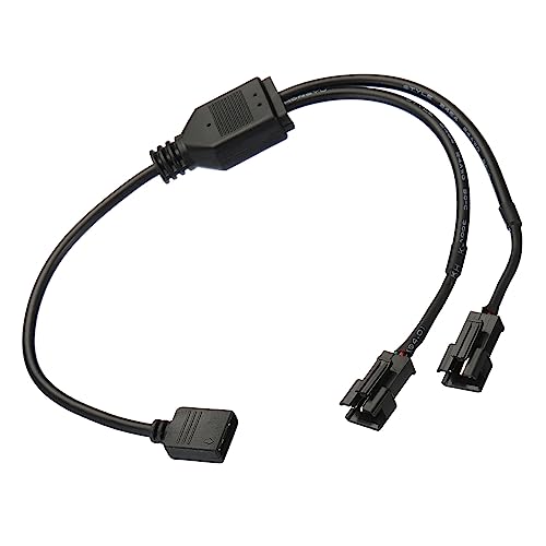 sourcing map ARGB Verteiler 5V 3Pin an SM 3Pin Stecker Verlängerung Kabel Adapter Anschluss Ansprechbar für PC Lüfterleistung Computergehäuse Hauptplatine 1 bis 2 Stil von sourcing map