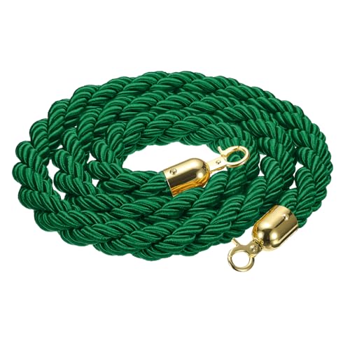 sourcing map Absperrseil mit Haken, gedreht, 2 m, Grün / goldfarben sourcing map Absperrseil mit Haken, gedreht, 2 m, Grün / goldfarben von sourcing map