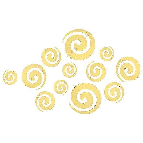 sourcing map Acryl Spiegel Wand Aufklebers 12Stk 1 Set Selbstklebend Runde Spiral Form Abnehmbare Wandaufkleber für Zuhause Wohnzimmer Schlafraum Büro Basteln Dekor Gold von sourcing map