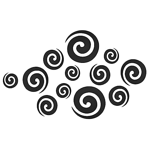 sourcing map Acryl Spiegel Wand Aufklebers 12Stk 1 Set Selbstklebend Runde Spiral Form Abnehmbare Wandaufkleber für Zuhause Wohnzimmer Schlafraum Büro Basteln Dekor Schwarz von sourcing map