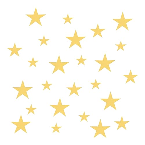 sourcing map Acryl Spiegel Wandaufkleber 25Stk in 1Set Selbstklebend Abnehmbar Stern Wandbilder für Zuhause Wohnraum Schlafzimmer Büro Heimwerken (Dunkel Gold) von sourcing map