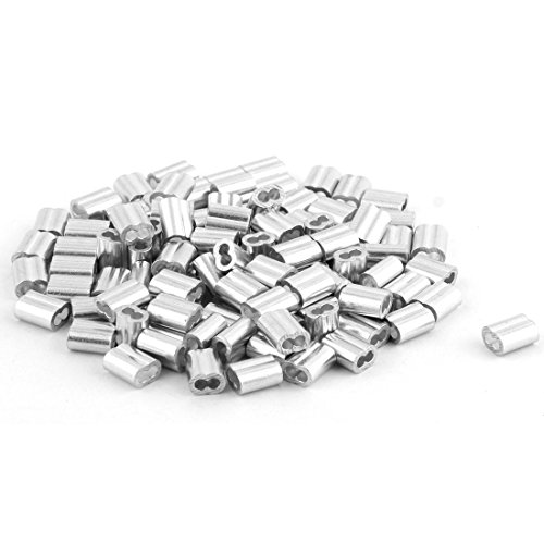 sourcing map Aluminium Ferrule Hülsen Beschläge Klemmen für 2mm Durchmesser Stahl Drahtseil de von uxcell