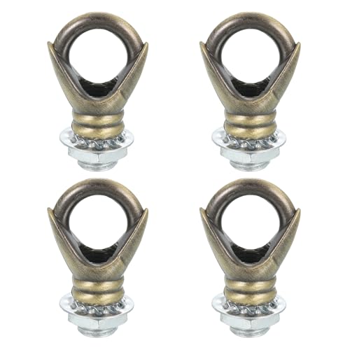 sourcing map Augenmutter 10 kg maximale Belastung M10 Gewinde Ringform Innenschlaufe mit Gewinde Rohre Unterlegscheiben Muttern für Hängelampe Kronleuchter Bronze 4 Stück von sourcing map