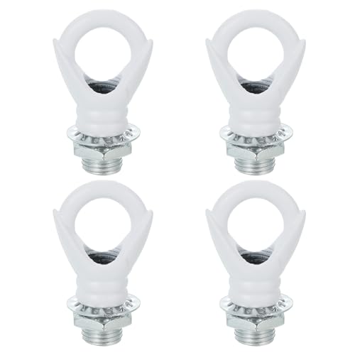 sourcing map Augenmutter 10 kg maximale Belastung M10 Gewinde Ringform Innenschlaufe mit Gewinderohren Unterlegscheiben Muttern für Hängelampe Kronleuchter Weiß 4 Stück von sourcing map