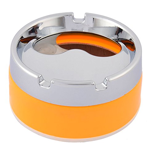 sourcing map Auto Aschenbecher Zigarettenaschenhalter rauchende Zigarette Holder Rund mit windbeständige Verschließbar Gelb von sourcing map