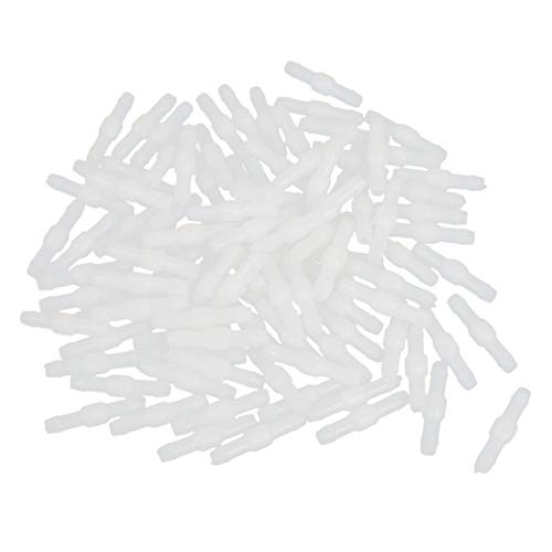 sourcing map 100 Stk.Auto Garden Haus 4 mm Kunststoffrohr Rohr Schlauchverbinder Joiner Weiß von uxcell