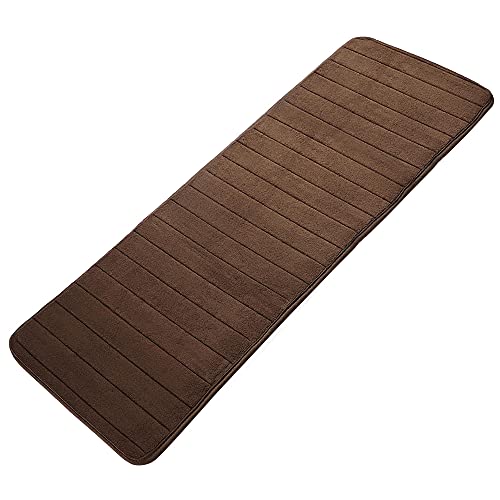 sourcing map Badematte Badteppich rutschfeste Waschbar schnell trocknend er Langer Teppich aus Memory Foam Weich & Gummi Kaffeefarbe 60x160 cm von sourcing map