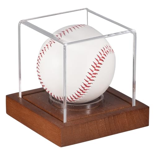sourcing map Baseball-Vitrine mit Holzsockel, Acryl-Baseballhalter zur Präsentation von Erinnerungsstücken, Kiefernholz sourcing map Baseball-Vitrine mit Holzsockel, Acryl-Baseballhalter zur Präsentation von Erinnerungsstücken, Kiefernholz von sourcing map