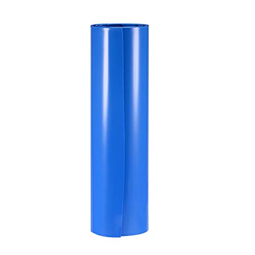 sourcing map Batteriefolie, 250 mm, flache Breite, 158 mm, Durchmesser, 1 m, PVC-Schrumpfschlauch, für große Akkus, Blau von sourcing map