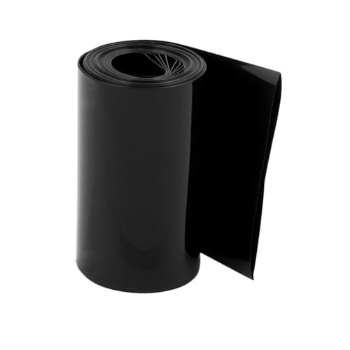 sourcing map Batterieverpackung PVC Schrumpfschlauch 75mm Flache Breite für Batterie 2,1m Länge Schwarz von uxcell