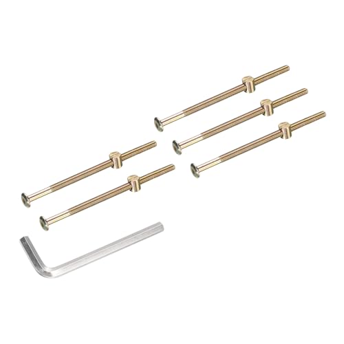 sourcing map Bettrahmenschrauben, M6 x 120 mm, Innensechskantschrauben mit Zylindermuttern, Hardware-Ersatz-Set und M4-Sechskantschlüssel für Möbel, Betten, Stühle, 5 Stück sourcing map Bettrahmenschrauben, M6 x 120 mm, Innensechskantschrauben mit Zylindermuttern, Hardware-Ersatz-Set und M4-Sechskantschlüssel für Möbel, Betten, Stühle, 5 Stück von sourcing map