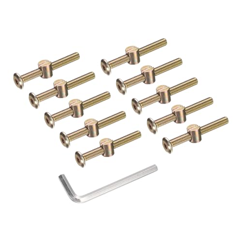sourcing map Bettrahmenschrauben, M6 x 50 mm, Innensechskantschrauben mit Zylindermuttern, Hardware-Ersatz-Set und M4-Sechskantschlüssel für Möbel, Betten, Stühle, 10 Stück sourcing map Bettrahmenschrauben, M6 x 50 mm, Innensechskantschrauben mit Zylindermuttern, Hardware-Ersatz-Set und M4-Sechskantschlüssel für Möbel, Betten, Stühle, 10 Stück von sourcing map