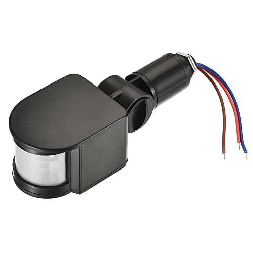 sourcing map Bewegungssensor 24V Infrarot PIR Melder Wandhalterung für Bodenlicht Schwarz von sourcing map
