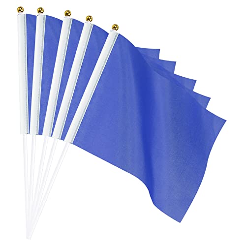 sourcing map Blaue Flagge Stick Handheld Kleine Mini DIY Flagge Banner 8,2 Zoll x 5,5 Zoll Rechteck für Festival Events Party Dekoration 50 Stück von sourcing map