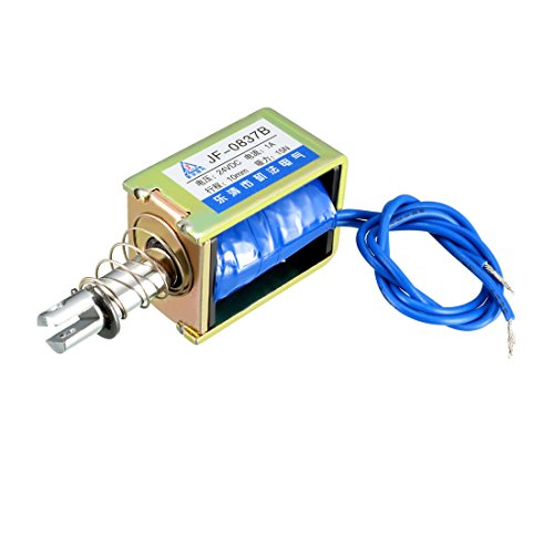 sourcing map DC 24V 1A 15N 10mm Ziehen Art Öffnen Rahmen Linear Magnetventil Elektromagnet DE de von sourcing map