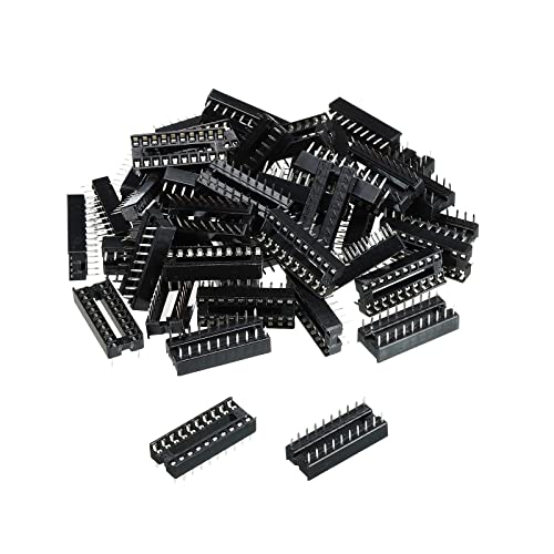 sourcing map DIP IC Chip Sockel Adapter Flach Pin 20P 2.54mm Pitch IC Sockel für PCB Board Chip, 50 Pack von sourcing map