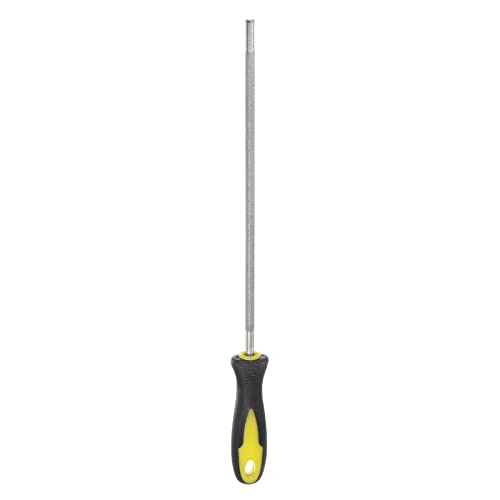 sourcing map Diamant Kettensägen Feile 7/32 Zoll(5,5mm) 80 Grits Hohe Härte Rund Schneiden Schärfen Raspel mit Plastik Griff für Kettensäge Polieren von sourcing map
