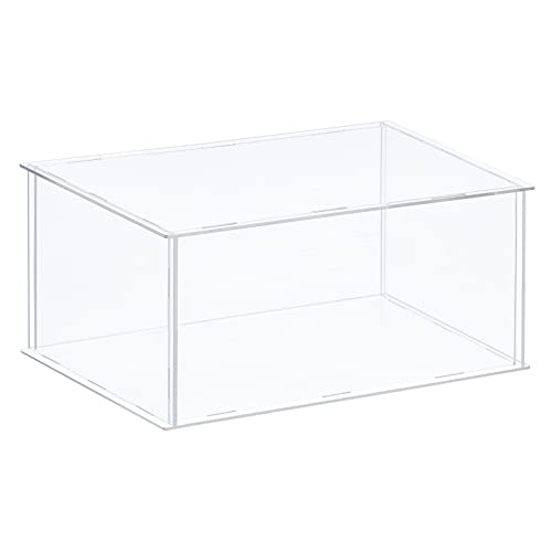 sourcing map Display Kunststoff Box Aufbewahrungsbox Acryl Transparent Versammeln Staubdicht 36x26x20.5cm/14x10.2x8 Zoll für Sammlerstücke von sourcing map