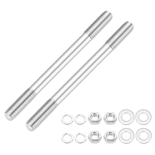 sourcing map Doppelend-Bolzenschrauben, M10 x 120 mm, 304 Edelstahl, Doppelgewindestangenbolzen, Bolzen mit Mutter, Unterlegscheibe für Hauswartung, strukturelle Verankerung, Befestigungsschraube, 2 sourcing map Doppelend-Bolzenschrauben, M10 x 120 mm, 304 Edelstahl, Doppelgewindestangenbolzen, Bolzen mit Mutter, Unterlegscheibe für Hauswartung, strukturelle Verankerung, Befestigungsschraube, 2 von sourcing map