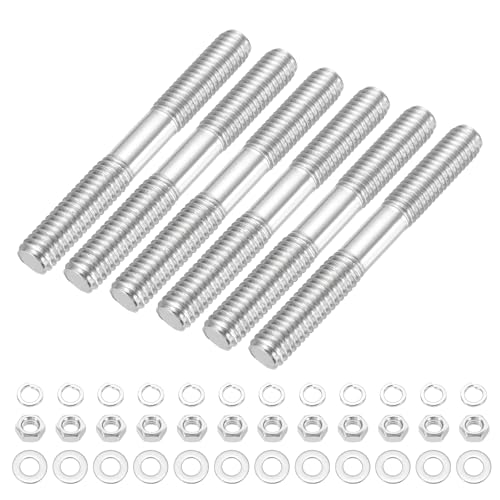 sourcing map Doppelend-Bolzenschrauben, M6 x 60 mm, 304 Edelstahl, Doppelgewindeschrauben, Bolzen mit Unterlegscheibe für Hauswartung, strukturelle Verankerung, Befestigungsschraube sourcing map Doppelend-Bolzenschrauben, M6 x 60 mm, 304 Edelstahl, Doppelgewindeschrauben, Bolzen mit Unterlegscheibe für Hauswartung, strukturelle Verankerung, Befestigungsschraube von sourcing map