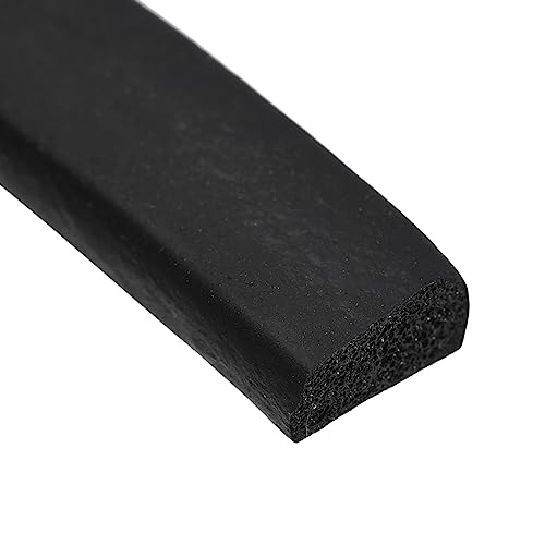 sourcing map EPDM Schaumstoff Gummi Dichtstreifen Wetterstreifen für Tür und Fenster Schiebetür Schalldicht Schalldämmung Tür Dichtung 0.39" Breite x 39.37" Lang x 0.19" Dicke Schwarz von sourcing map