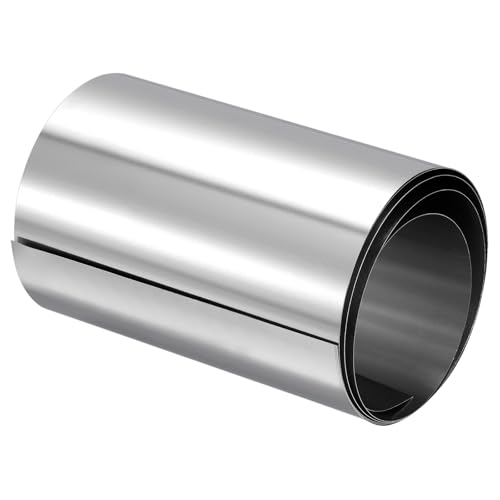 sourcing map Edelstahlplatten 1000x100x0.1mm, Edelstahlblech Streifen Edelstahlfolie Blech, 304 Edelstahl Blechplatten Silber Edelstahlstreifen für Handwerk Elektrische Reparaturen von sourcing map