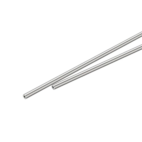 sourcing map Edelstahlrohr Ø 3 mm x 0,4 mm, Länge 400mm geschliffen 304 Edelstahl V2A Rundrohr Handlauf für Geländer Treppen Balkongeländer Wandhandlauf Terrassengeländer Balkon, 2 Stück von sourcing map