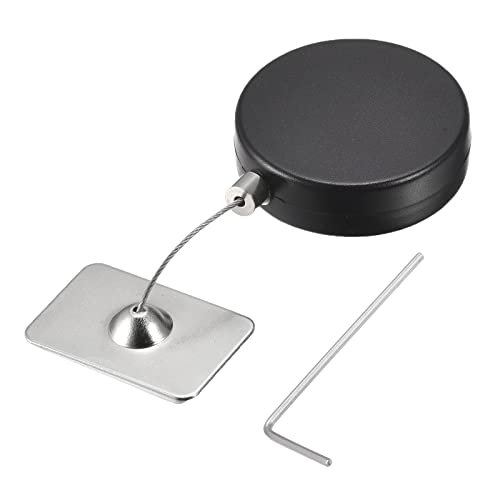 sourcing map Einziehbares Kabelschloss mit Doppelseitigem Kleber Ferngesteuerter Schloss Hardware Seil 200g Zugkraft Schwarz von sourcing map