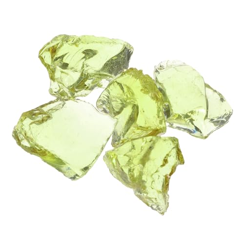 sourcing map Feuerglas für Feuerstelle, 5–8 cm, hochglänzender, reflektierender Glasstein für Natur- oder Propan-Kamin, sicher für Außen- und Innenbereich, olivgrün, 400 g von sourcing map