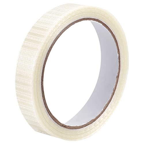 sourcing map Filament Umreifungsband 0.9" x22 Yards 5.3 Mil Verstärkte Glasfaser Klebeband Durchsichtig von sourcing map