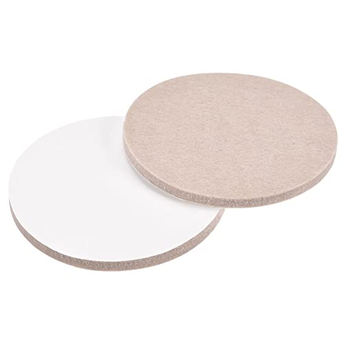 sourcing map Filz Möbel Unterlage, 75mm Durchm Selbstklebend Anti-Rutsch Anti-Kratz Rund Filz Pad Schrank Füße Bodenschutz Beige 4 Pad von sourcing map