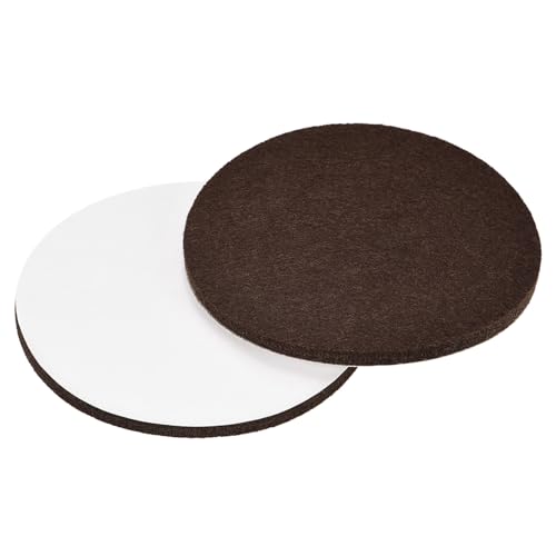 sourcing map Filz Möbelpads, 100mm Durchm. Selbstklebend Rutschfest Kratzfest Rund Filzpads Schrankfüße Bodenschutz Braun 4 Pads von sourcing map