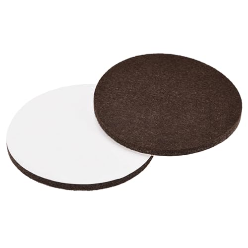 sourcing map Filz Möbelpads, 85mm Durchm. Selbstklebend Rutschfest Kratzfest Rund Filzpads Schrankfüße Bodenschutz Braun 12 Pads von sourcing map