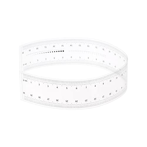 sourcing map Folien Flexibel Lineal 12 Zoll 0.5mm Skala PET Kunststoff Bedeckt Faltung Gerade Lineal Kalibrierung Weiche Lineal für Fabrik Transparent von sourcing map