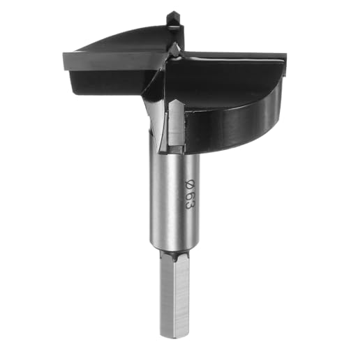 sourcing map Forstnerbohrer 63 mm (2-1/2 Zoll) Wolframkarbid Holz Forstner Bit Öffner Cutter für Scharnierloch Bohren Holzbearbeitung, Schwarz von sourcing map