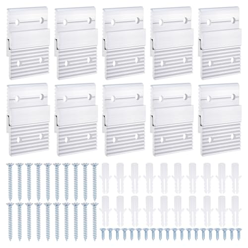 sourcing map Französischer Cleat Bildaufhänger 2 Zoll, 10 Paare Aluminium Z Clip unterstützt 30lbs, ineinandergreifende Wandhalterung, zum Aufhängen von sourcing map