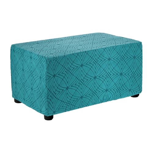 sourcing map Fußhocker-Bezug, strukturierter Jacquard, rechteckig, dehnbar, Fußstützen-Schonbezug für Wohnzimmer, Schlafzimmer, Länge 90–100 cm, Blau sourcing map Fußhocker-Bezug, strukturierter Jacquard, rechteckig, dehnbar, Fußstützen-Schonbezug für Wohnzimmer, Schlafzimmer, Länge 90–100 cm, Blau von sourcing map