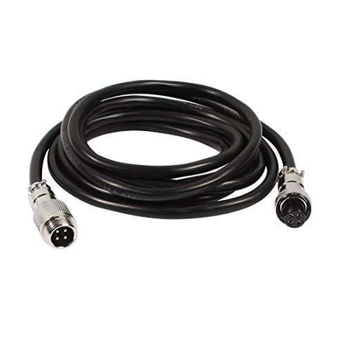 sourcing map GX12 4 Polig Stecker/ Buchse Leiter Aviation Steckdose elektrische Kabel 2m de von uxcell