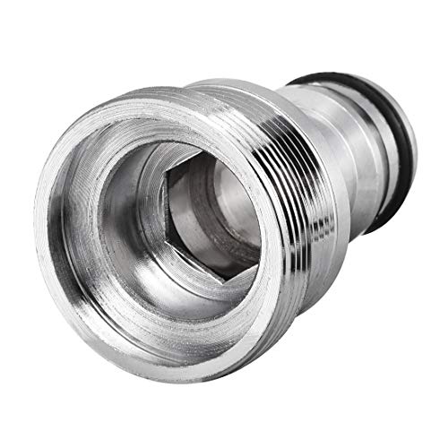 sourcing map Gartenschlauch Schnellverbindung Vernickelt Wasserschlauch Beschlag Anschlüsse Adapter M28 Außengewinde 1mm Abstand von sourcing map