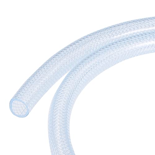 sourcing map Geflochtener verstärkter PVC-Schlauch 12mm ID 1m Transparenter Hochdruck für Wasserschlauch von sourcing map