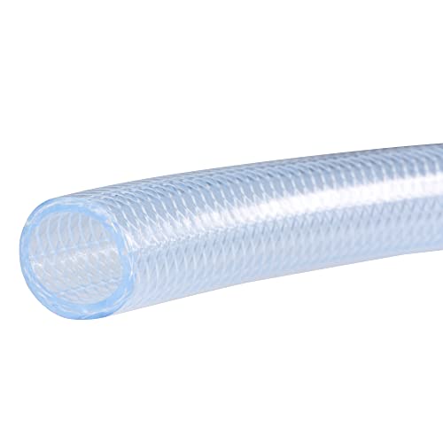 sourcing map Geflochtener verstärkter PVC-Schlauch 19mm ID 0.5m Transparenter Hochdruck für Wasserschlauch von sourcing map