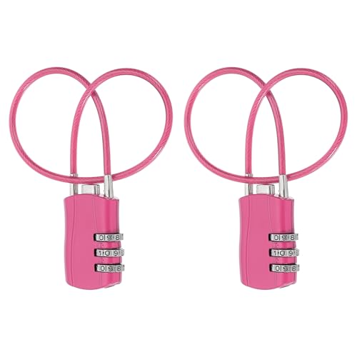 sourcing map Gepäck-Reiseschloss, 3-stelliges Kabel-Zahlenschloss, 30 mm breiter Körper mit 30 cm langem Kabel für Koffer, Taschen, Schränke, kleine Zäune, Fitnessstudio, Rose, 2 Stück sourcing map Gepäck-Reiseschloss, 3-stelliges Kabel-Zahlenschloss, 30 mm breiter Körper mit 30 cm langem Kabel für Koffer, Taschen, Schränke, kleine Zäune, Fitnessstudio, Rose, 2 Stück von sourcing map
