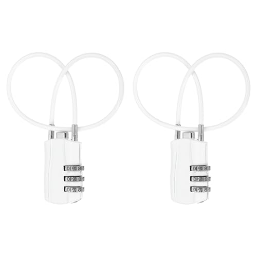 sourcing map Gepäck-Reiseschloss, 3-stelliges Kabel-Zahlenschloss, 30 mm breiter Körper mit 30 cm langem Kabel für Koffer, Taschen, Schränke, kleine Zäune, Fitnessstudio, Weiß, 2 Stück sourcing map Gepäck-Reiseschloss, 3-stelliges Kabel-Zahlenschloss, 30 mm breiter Körper mit 30 cm langem Kabel für Koffer, Taschen, Schränke, kleine Zäune, Fitnessstudio, Weiß, 2 Stück von sourcing map