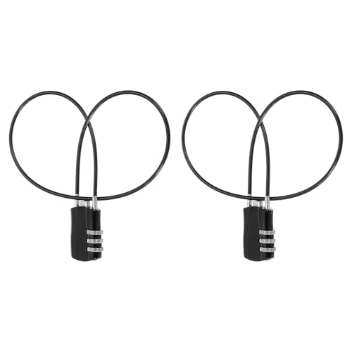 sourcing map Gepäck-Reiseschloss, 3-stelliges Kabel-Zahlenschloss, 30 mm breiter Körper mit 50 cm langem Kabel für Koffer, Taschen, Schränke, kleine Zäune, Fitnessstudio, Schwarz, 2 Stück sourcing map Gepäck-Reiseschloss, 3-stelliges Kabel-Zahlenschloss, 30 mm breiter Körper mit 50 cm langem Kabel für Koffer, Taschen, Schränke, kleine Zäune, Fitnessstudio, Schwarz, 2 Stück von sourcing map