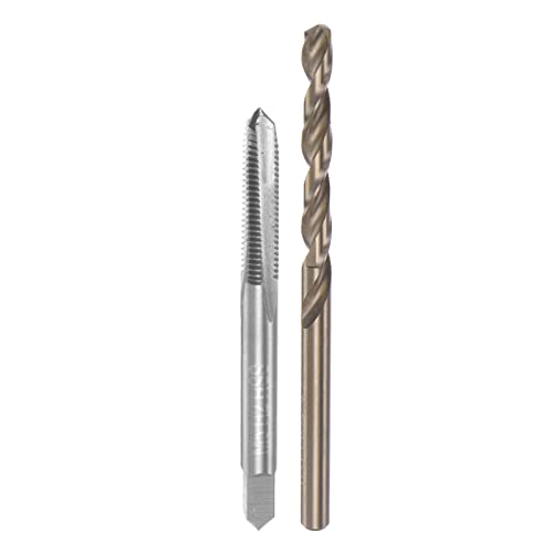 sourcing map Gewindebohrer- und Bit-Sets, M5 x 0,8 H2 Maschinengewindebohrer mit gerader Nut, 4,2 mm M35 Kobalt-Schnellarbeitsstahl (HSS-CO) Spiralbohrer von sourcing map