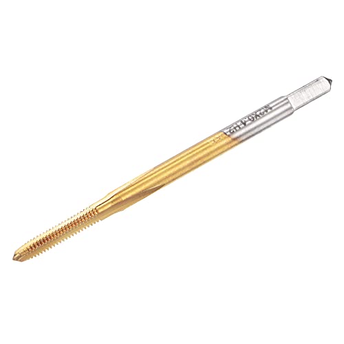 sourcing map Gewindefräser Metrisch M2 x 0,4 Titanbeschichtetes Kobalt HSS (Schnellarbeitsstahl) 3 gerade Nuten Mikrogewindebohrer für Uhren und Armbanduhren von sourcing map
