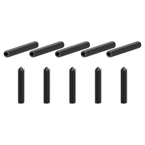 sourcing map Gewindestifte M8 x 40 mm, Karbonstahl, Kegelspitze, Innensechskant, Madenschrauben für Maschinen, Reparaturen zu Hause und Befestigungen, Schwarz, 10 Stück von sourcing map