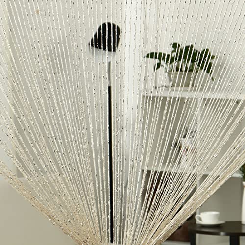 sourcing map Glitzer Fadenvorhang Fadengardine 100x200cm Tür Fenster Party Streifenvorhang Hintergrund Vorhang Türvorhang Beige sourcing map Glitzer Fadenvorhang Fadengardine 100x200cm Tür Fenster Party Streifenvorhang Hintergrund Vorhang Türvorhang Beige von sourcing map